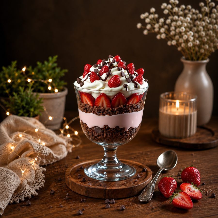 Layered PB Strawberry Trifle Dessert