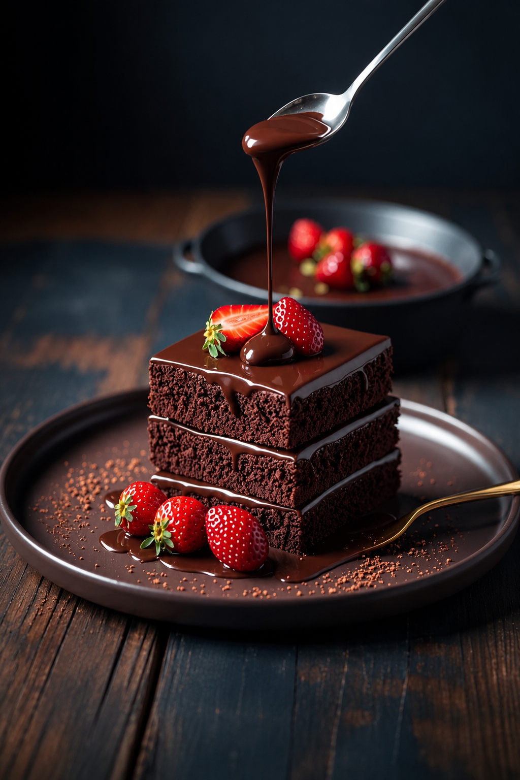 Fudgy PB Chocolate Cake