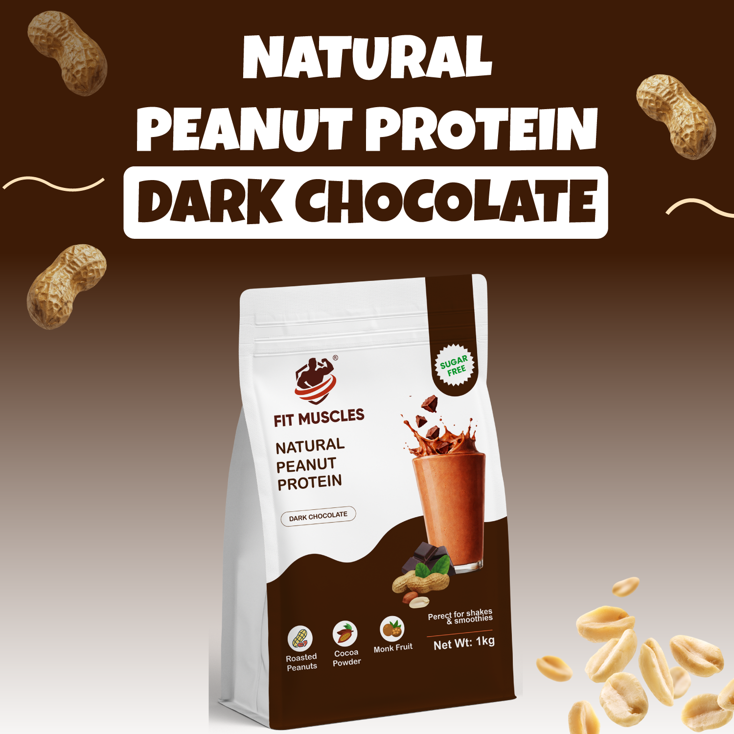 Natural Peanut Protein Powder-Dark Chocolate