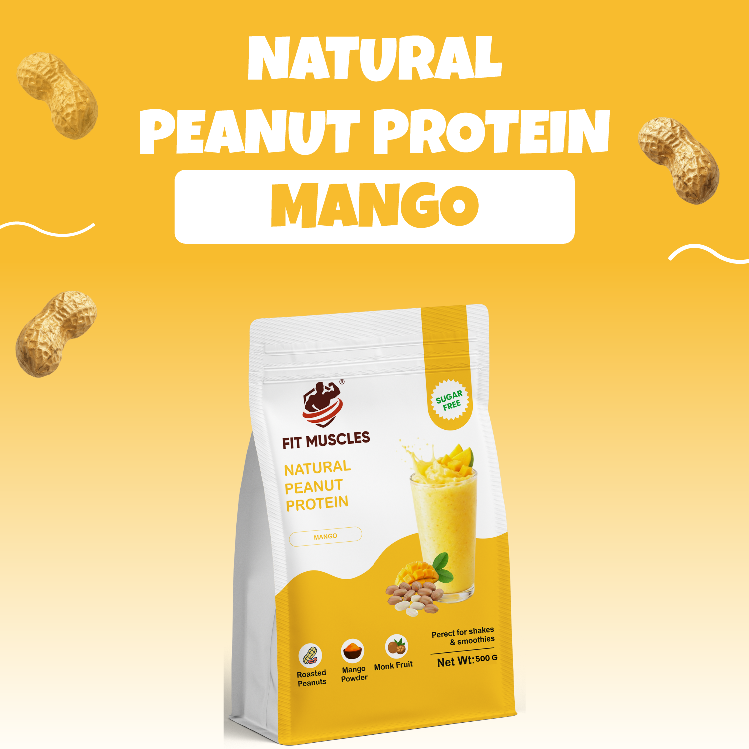 Natural Peanut Protein Powder - Mango