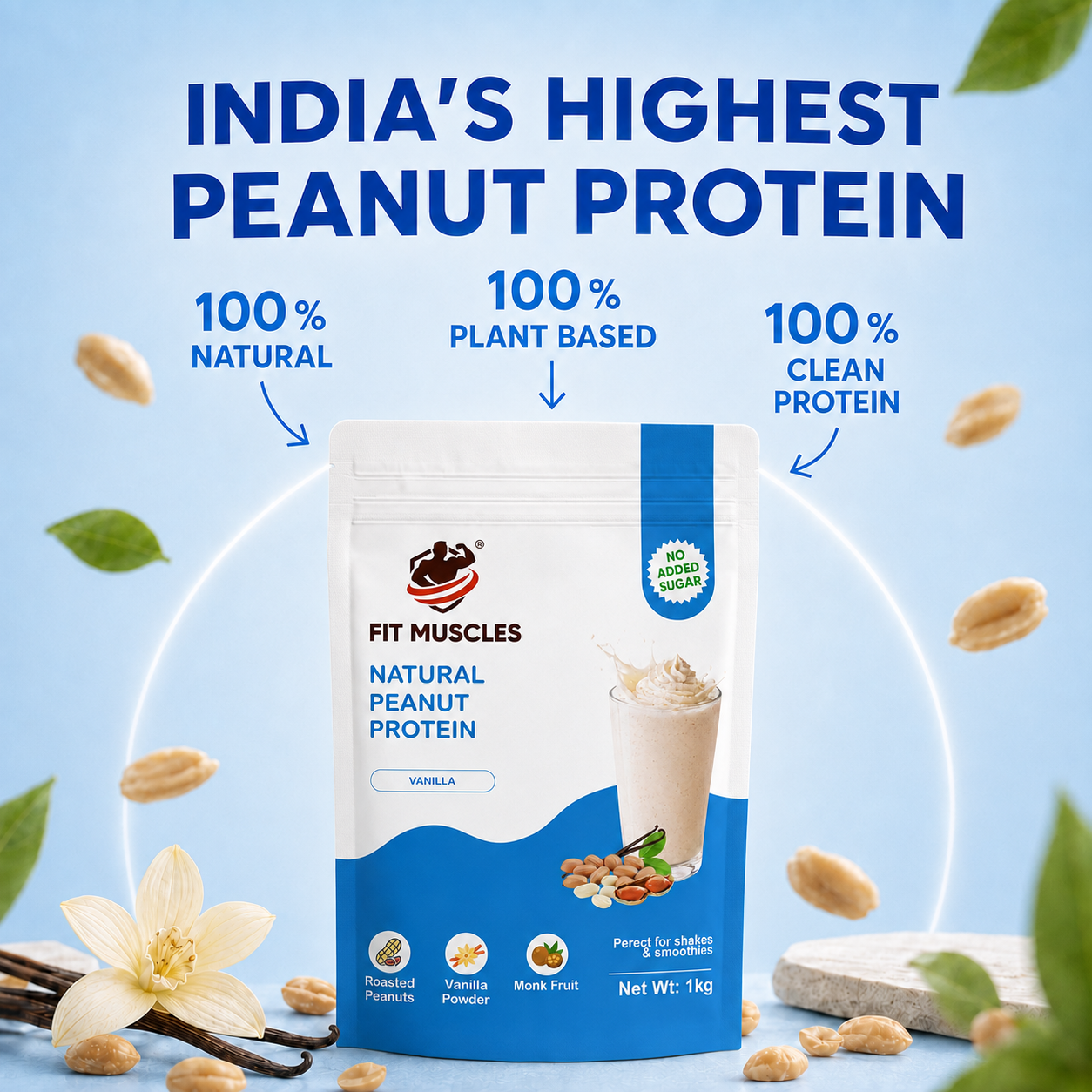 Natural Peanut Protein Powder - Vanilla
