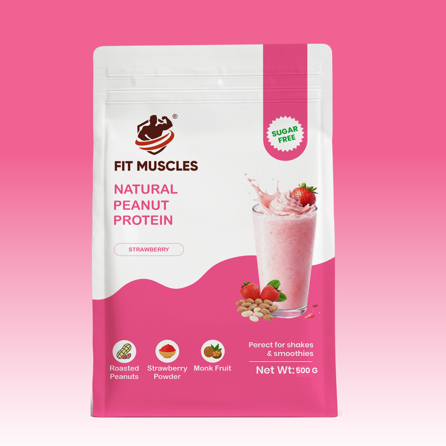 Natural Peanut Protein Powder- Strawberry