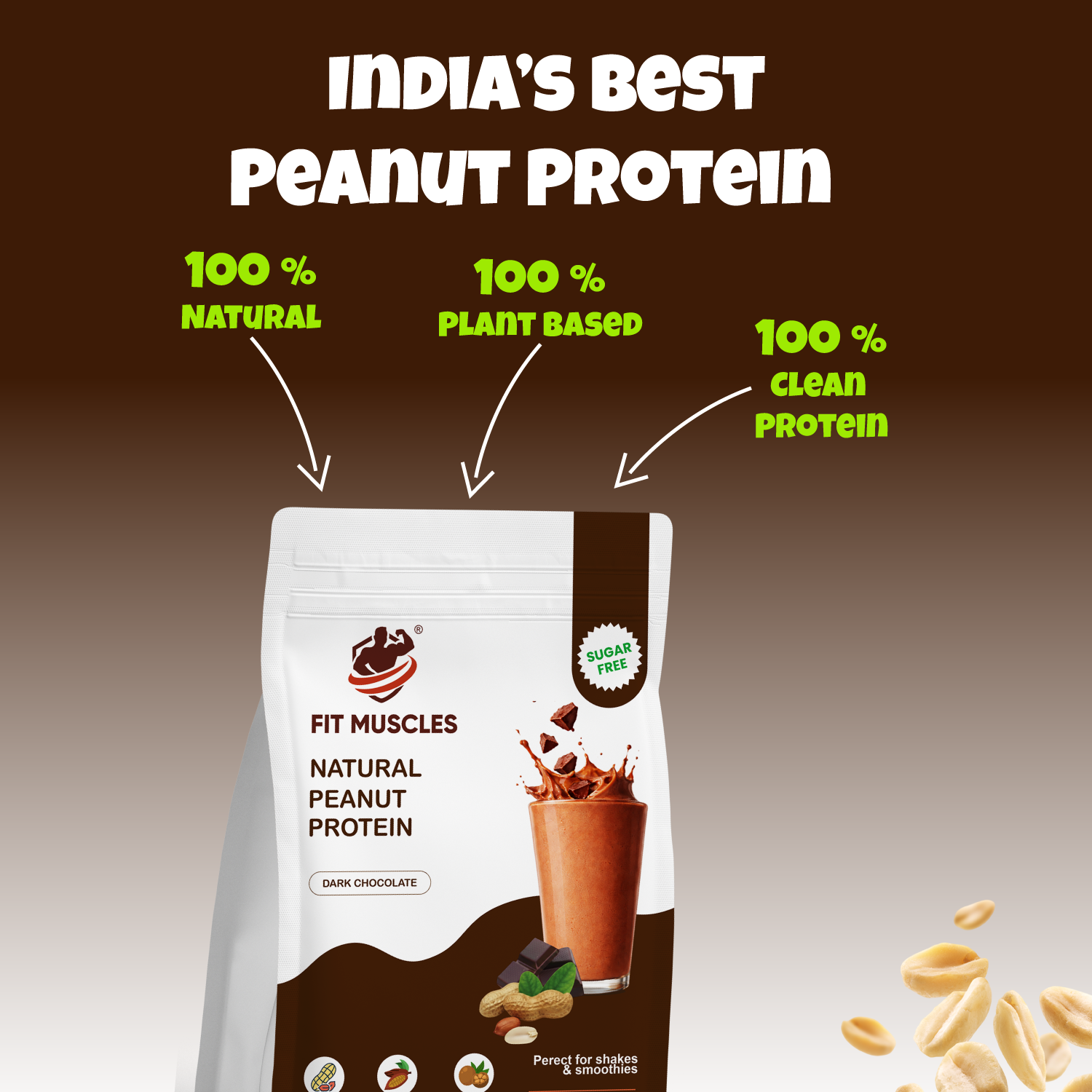 Natural Peanut Protein Powder-Dark Chocolate