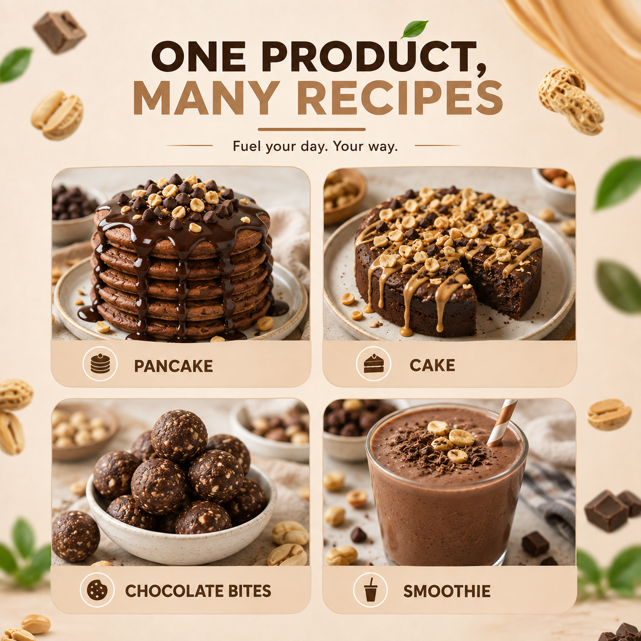 Natural Peanut Protein Powder-Dark Chocolate