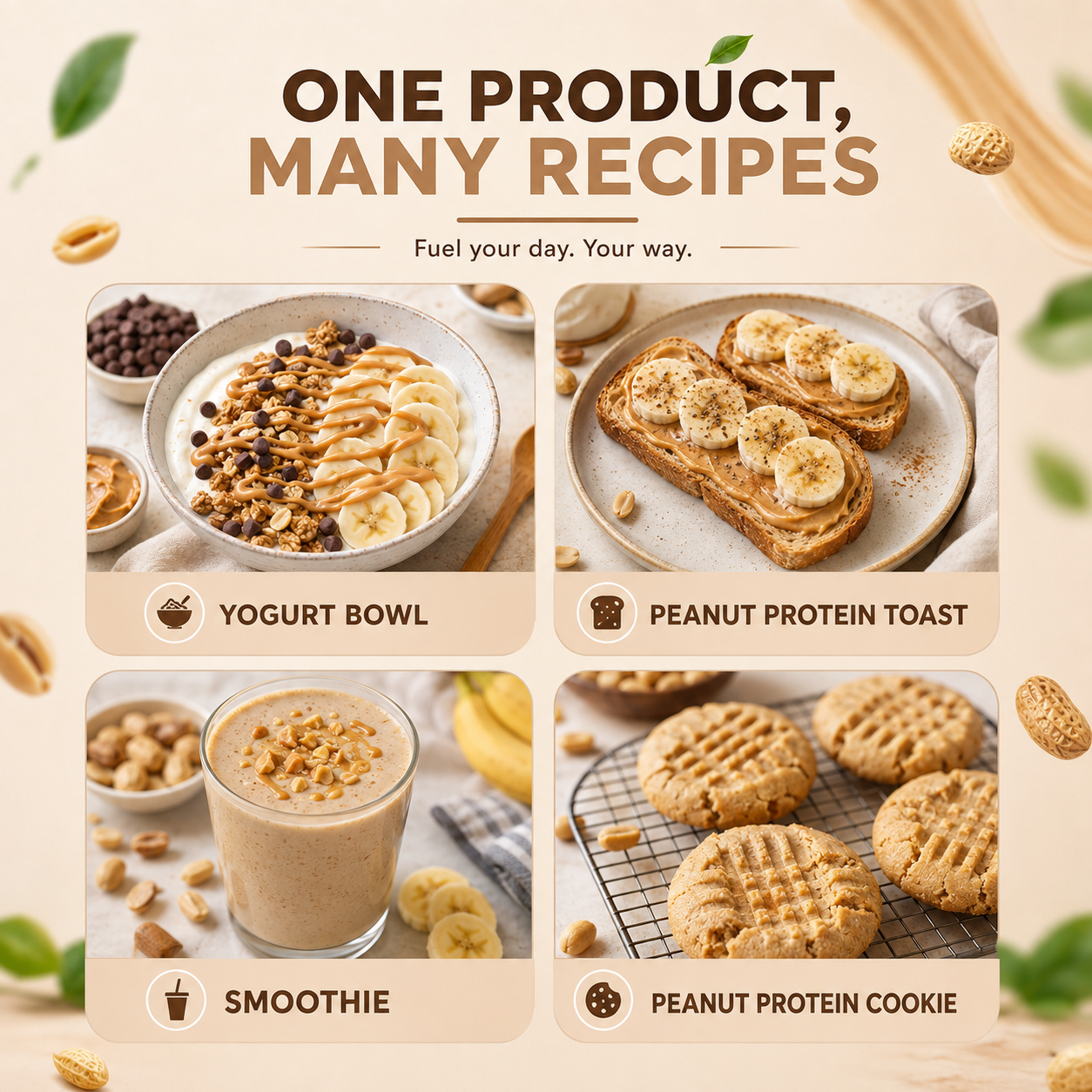 Natural Peanut Protein Powder - Coffee