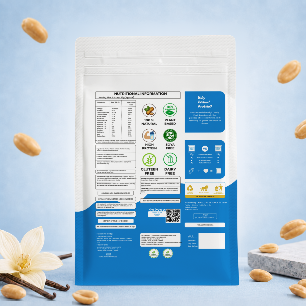 Natural Peanut Protein Powder - Vanilla