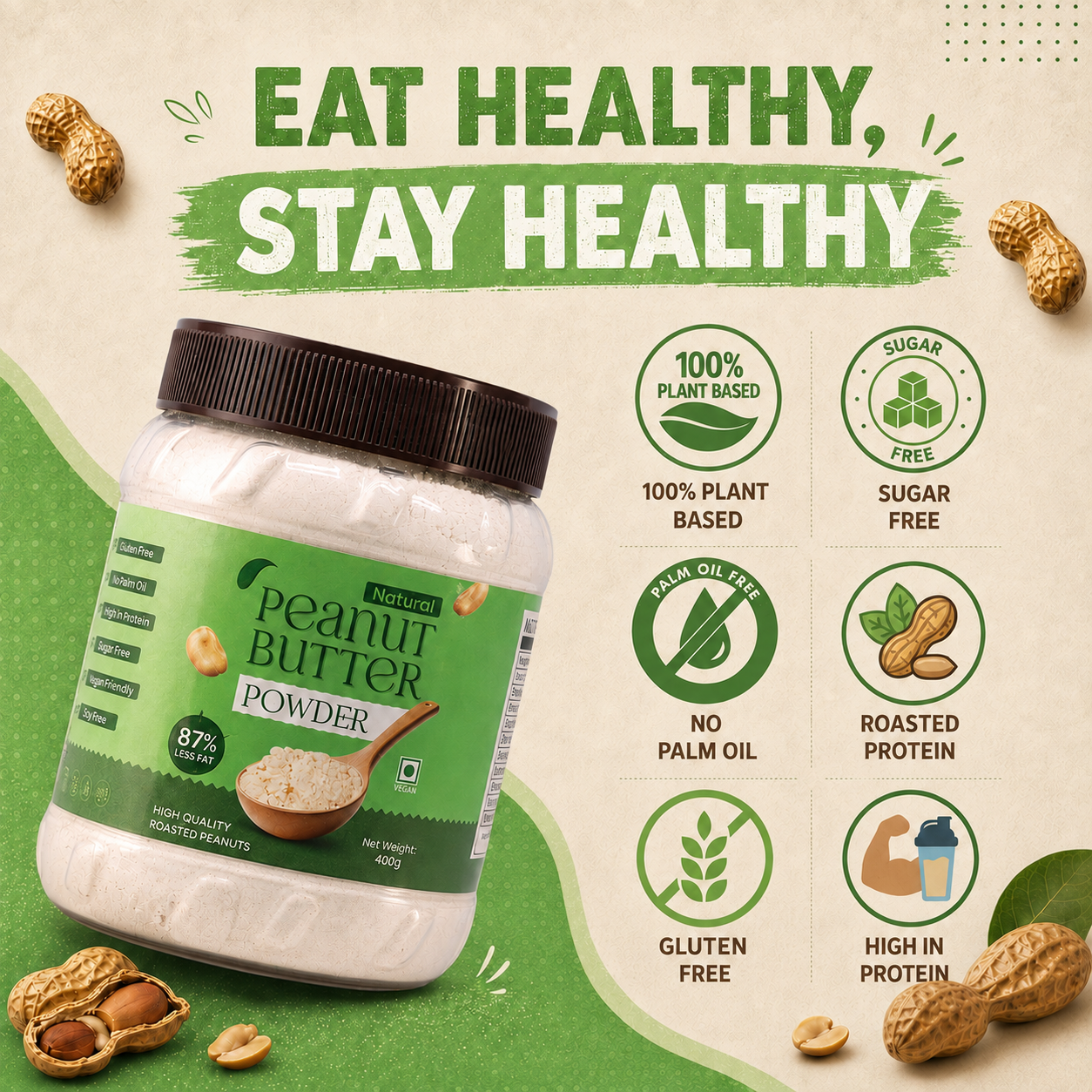 Natural Peanut Butter Powder