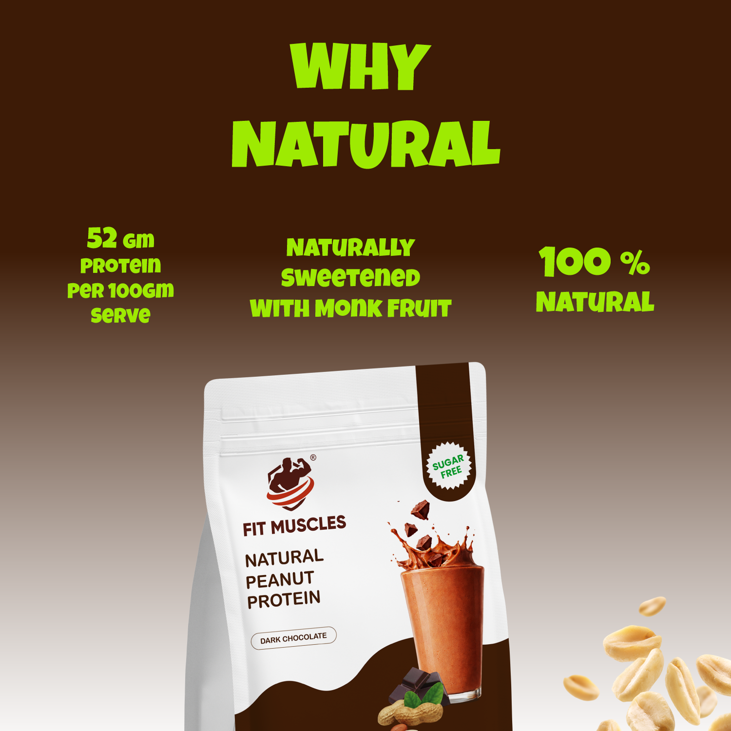 Natural Peanut Protein Powder-Dark Chocolate