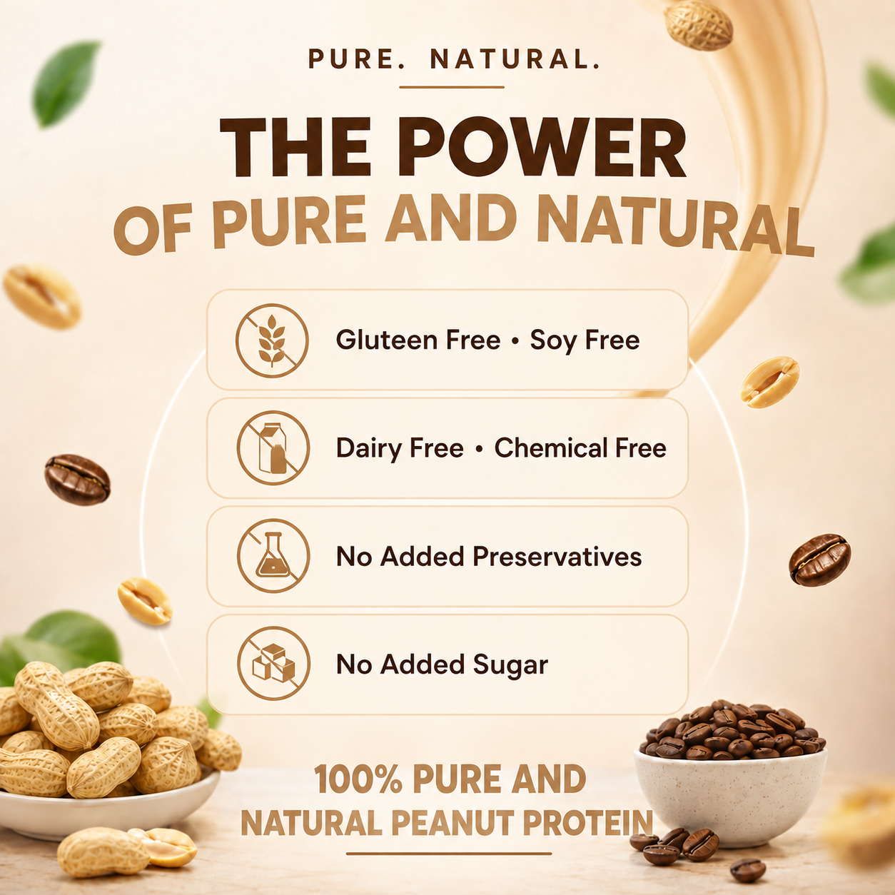 Natural Peanut Protein Powder - Coffee