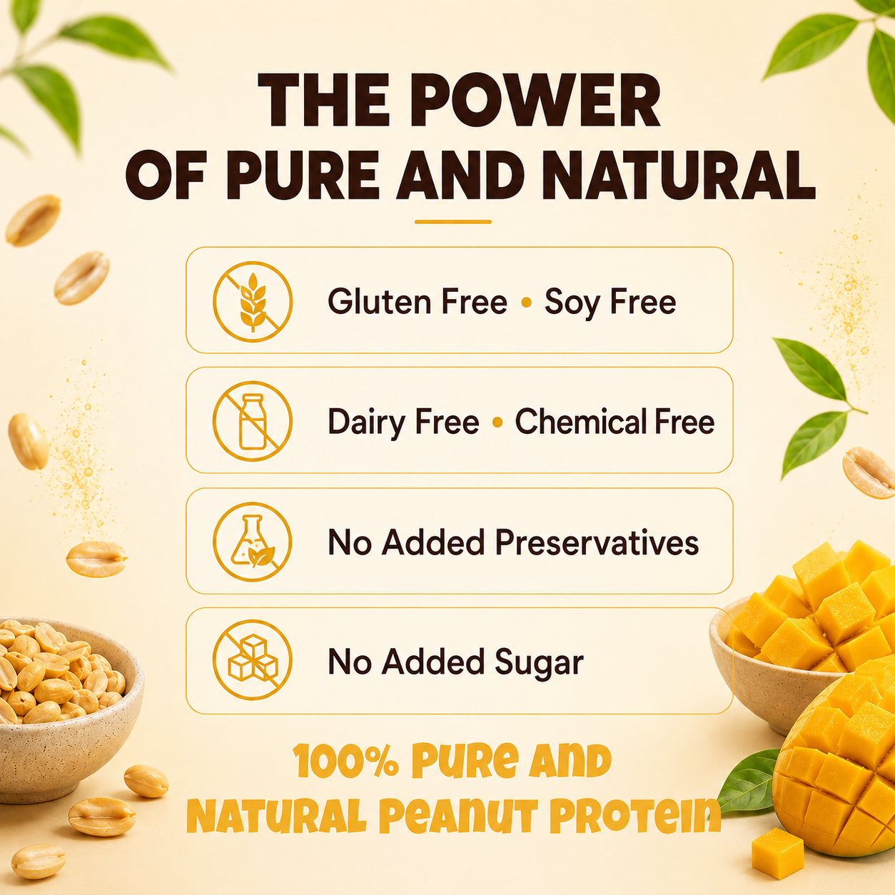 Natural Peanut Protein Powder - Mango
