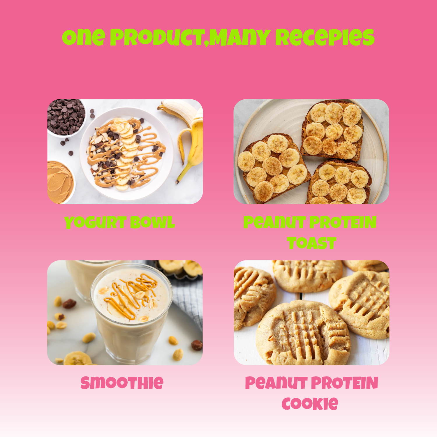 Natural Peanut Protein Powder- Strawberry