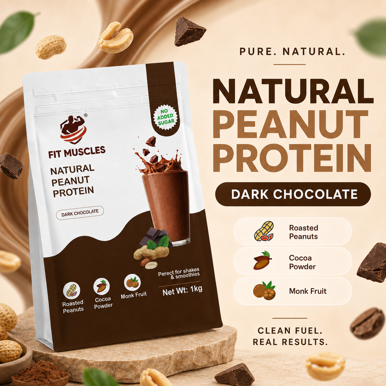Natural Peanut Protein Powder-Dark Chocolate