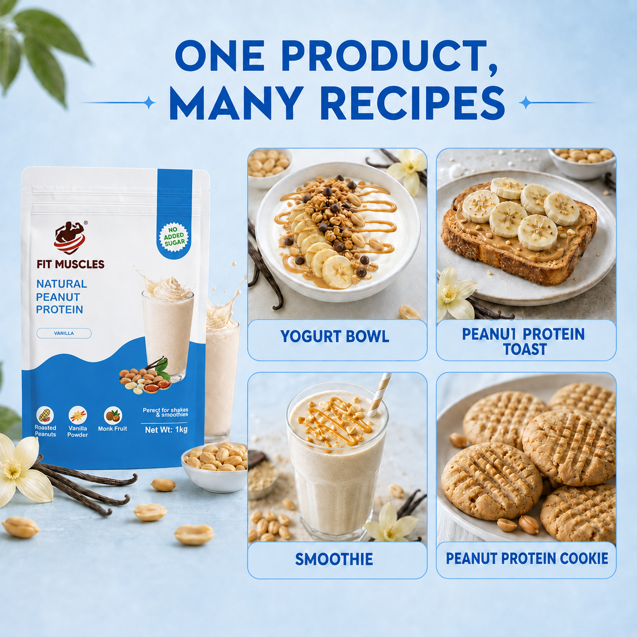 Natural Peanut Protein Powder - Vanilla