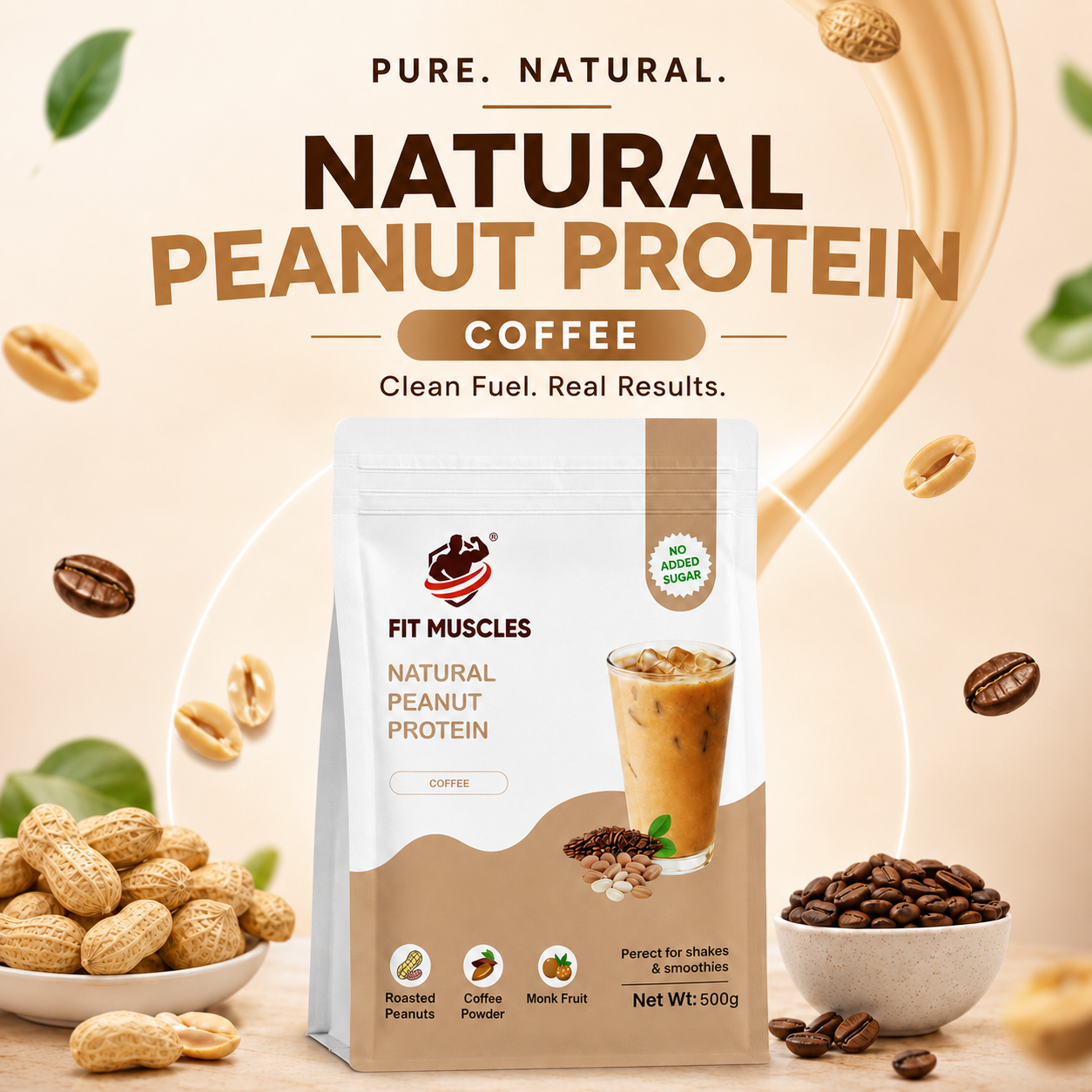 Natural Peanut Protein Powder - Coffee