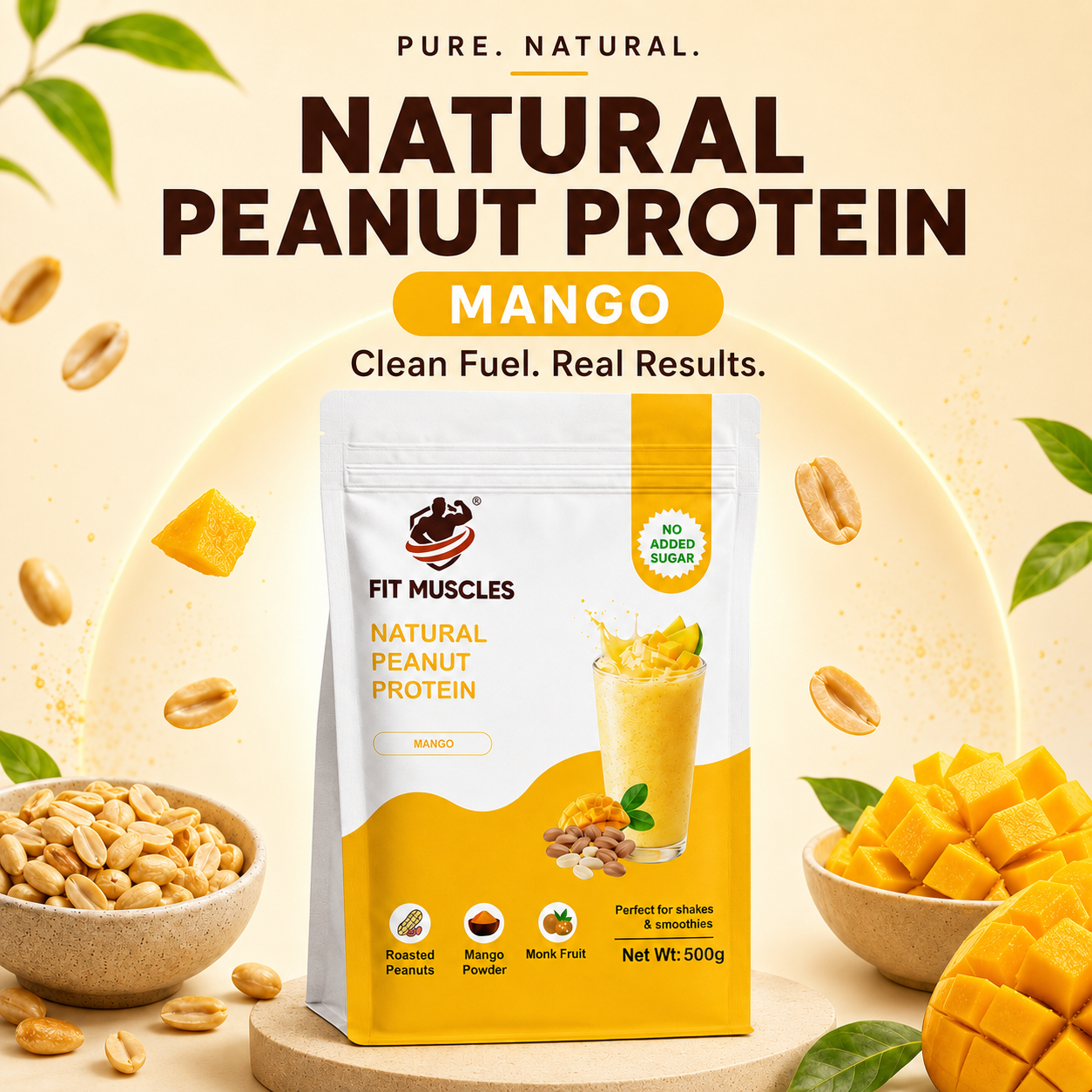 Natural Peanut Protein Powder - Mango