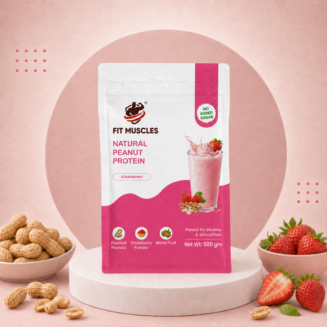 Natural Peanut Protein Powder- Strawberry